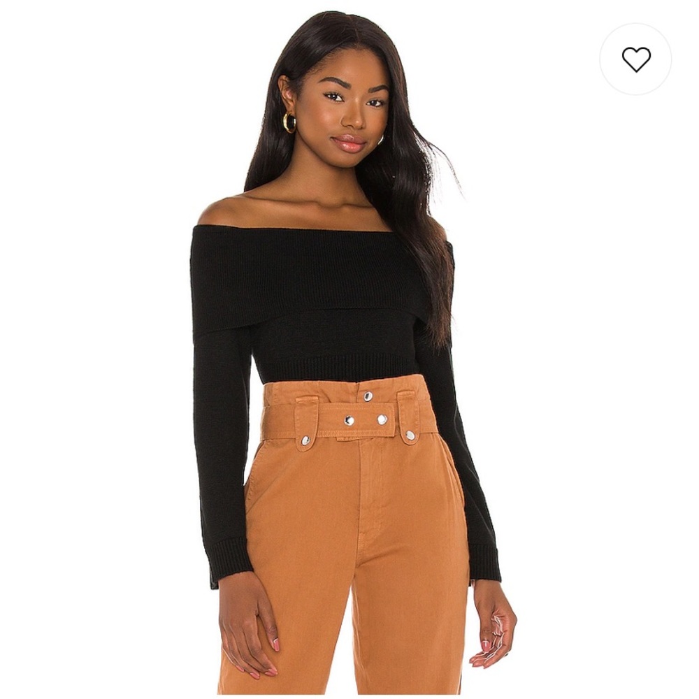 XS Tularosa off the shoulder sweater in black